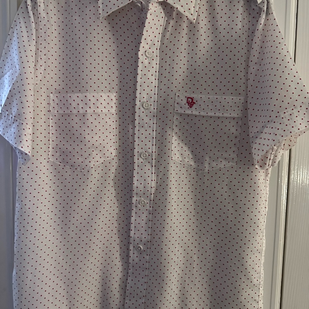 W White and Red Polka Dot Shirt
